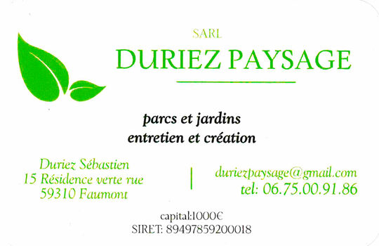 Carte de visite Duriez Paysage