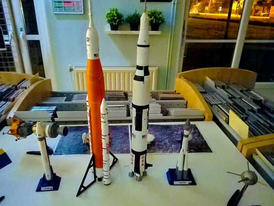 Maquettes de fusées de la Soirée Astronomie